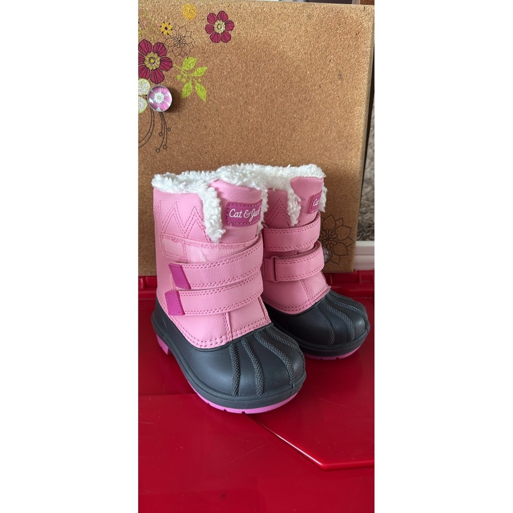 Cat & Jack Toddler‎ Thermolite/ Waterproof Snow Boots Pink - Size 6 -Faux Fur